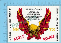 QSL  -  Drummondville Quebec Canada - Base & Mobile Aigle Rouge -  2 Scans - CB-Funk