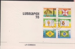 O) 1978 BRAZIL FLAGS IN WHOLE STORY OF BRAZIL, LUBRAPEX 78, FDC XF - FDC