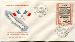 NOUMEA 1 Ier Jour 25ième Anniversaire Rattachement à La France Libre Sur Env. Du 20/09/1965 Avec N°329 - Storia Postale