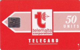 Malta, 001a, Logo Orange Big Telemalta, 2 Scans.   SI-5 Chip.5 Digits Impressed. Glossy Surface.. - Malta