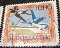 Yugoslavia 1985 Birds And Airplanes Hirundo Rustica 1000d - Used - Used Stamps