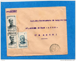 MARCOPHILIE-lettre-Avion -Madagascar- Cad-Ankazoabo Sud-1952 -3 Stamps--pour Françe - Briefe U. Dokumente