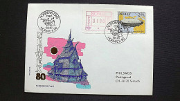 Norwegen 800 Ausstellungsbrief NORWEX ´80, SST NORDENS- 19.6.1980, Luftschiff „Norge“ (1926) - Storia Postale
