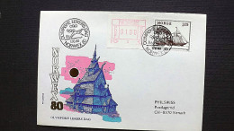 Norwegen 817 Ausstellungsbrief NORWEX ´80, SST OLYMPISKE LEKKERS-DAG 17.6.1980, Raddampfer „Bergen“ (1885) - Storia Postale