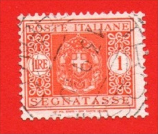 1934 (42) Segnatasse - Stemma Con Fasci Filigrana Coricata Lire 1 - Usato - Leggi Il Messaggio Del Venditore - Taxe