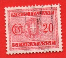 1934 (36) Segnatasse - Stemma Con Fasci Filigrana Coricata Cent. 20 - Usato - Leggi Il Messaggio Del Venditore - Taxe