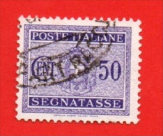 1934 (40) Segnatasse - Stemma Con Fasci Filigrana Coricata Cent. 50 - Usato - Leggi Il Messaggio Del Venditore - Taxe