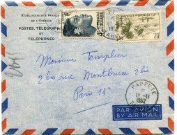 PAPEETE LAC Du 18/11/1952 Avec N°199 Et 202 - Cartas & Documentos