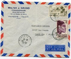 PAPEETE Env. Du 12/12/1955 Avec N°198 Et 202 - Storia Postale