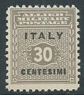 1943 OCCUPAZIONE ANGLO AMERICANA SICILIA 30 CENT MNH ** - W9-2 - Anglo-Amerik. Bez.: Sicilë