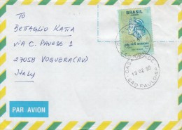 Brasile 1998  - Lettera X L´Italia  Affrancato Con 1 Stamps - Franking Labels