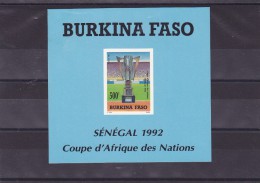 BURKINA FASO  EPREUVE DE LUXE  CARTON   COUPE D'AFRIQUE DES NATIONS DE FOOT BALL 1992 - Copa Africana De Naciones