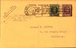 Entier Postal De Bruxelles Pour Bruxelles De 1927   (bon Etat) - Cartes-lettres