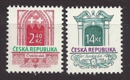 Czech Republic 1995 MNH ** Mi 92-93 Sc 2966, 2970 Historische Baustile. Tschechische Republik - Ungebraucht