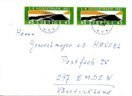 SUEDE. N°573 De 1967 Sur Enveloppe Ayant Circulé. Circulation Routière à Droite. - Sonstige (Land)