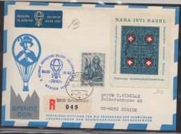 S585- SWITZERLAND 1971 . SPECIAL COVER BALLONFLUIG WITH NABA`71 SHEET. GRINDELWALD 12-7-71 TO ZURICH - Otros & Sin Clasificación