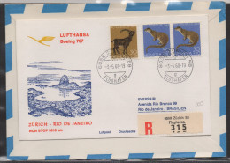 S587- SWITZERLAND 1968 . SPECIAL FLIGHT COVER ZURICH-RIO DE JANEIRO NON STOP 9610 KM - Autres & Non Classés