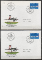 S589- SWITZERLAND 1972 . 2 COVERS CONMEMORATIVES 50 YEARS OF FIRST AIR MAIL, DIFFERENT CACHET ON BACK. - Erst- U. Sonderflugbriefe