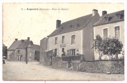 CPA Argentré 53 Mayenne Place Du Marché Cave Fournier Café Tabac écrite 1912 - Argentre