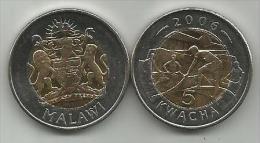 Malawi 5 Kwacha 2006. High Grade Bimetal - Malawi