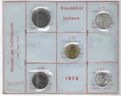 REPUBBLICA ITALIANA - ITALIA - 1973 - DIVISIONALE LIRE - FDC - Set Fior Di Conio