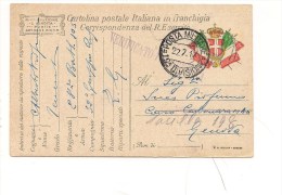 6257 INTERO POSTALE FRANCHIGIA POSTA MILITARE 1917  19^ DIVISIONE - Franchise