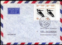 Germany Kirchheim 1971 Olympic Games Sapporo 1972 Jump Skiing Air Mail - Winter 1972: Sapporo