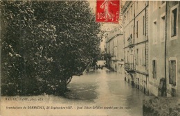 30  SOMMIERES INONDATIONS  Du  26 Septembre 1907  Quai CRIOLLET   Envahi Par Les Eaux  Voyagée - Sommières