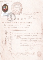 Cachet Bicentenaire De La Bataille De Valmy Sur Fac-similé Décret Du 21 Sept 1792 Révolution Française TBE RARE - Franz. Revolution