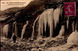 14-PORT EN BESSIN..LES FALAISES PENDANT L'HIVER...CPA - Port-en-Bessin-Huppain