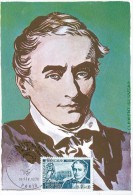 FRANCE Carte Maximum Yvert N° 1624 Prosper MERIMEE écrivain Obl 1er J PARIS - Autres & Non Classés