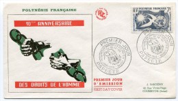 PAPEETE Env; 1IER JOUR DU 10/12/1958 10 Ième Anniversaire Des Droits De L Homme - Covers & Documents