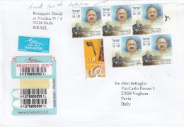 Israele 2003    - Lettera Racc.    X L´Italia Affrancata  Con 6  Stamps - Storia Postale