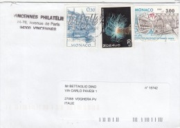 Monaco 2009    - Lettera     X L´Italia Affrancata  Con 3  Stamps - Storia Postale