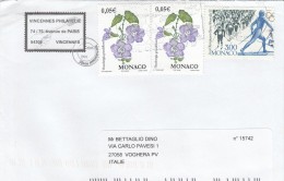 Monaco 2008    - Lettera     X L´Italia Affrancata  Con 3  Stamps - Briefe U. Dokumente