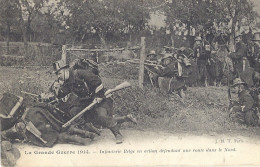 Cp NORD 59 Militaires De Belgique TROUPES BELGES Armée Belge ( Soldats Chapeau Infanterie ) Défendant Une Route - Weltkrieg 1914-18