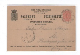 FINLAND SUOMI FINLANDE CARTE POSTALE POST CARD POSTKORT 1889 HELSINGFORS POSTATION - Covers & Documents