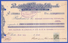 PORTUGAL - RODRIGUES, FONSECA & CARVALHO - RUA DE SERPA PINTO, 271 . PORTO - 28 DE MAIO DE 1940 - Portugal