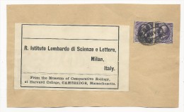 USA - AVANT 1900 - FRAGMENT DE COLIS Avec ETIQUETTE De BOSTON Pour MILAN (ITALIE) - Cartas