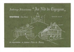 Carte Publicitaire 67 MUTZIG Auberge Alsacienne " Au Nid De Cigognes" - Mutzig