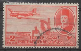 EGYPT 1947 Air. King Farouk, Delta Barrage And Douglas Dakota Transport  -  2m. - Red FU SLIGHT CREASE - Airmail