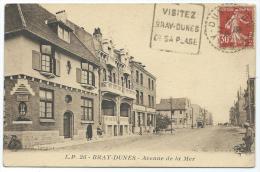 CPA BRAY DUNES, AVENUE DE LA MER, CAFE BELLEVUE, NORD 59 - Bray-Dunes