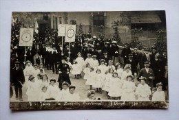 SUPERBE CARTE-PHOTO  No7 - BOUQUET PROVINCIAL DE JAUX( 60) Le 17 AVRIL 1910-défilé- Archers- Jeunes Filles Costumées - Archery