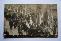 CARTE-PHOTO  No15 - BOUQUET PROVINCIAL DE JAUX( 60) Le 17 AVRIL 1910-défilé- Archers- Porte-drapeaux - Tir à L'Arc