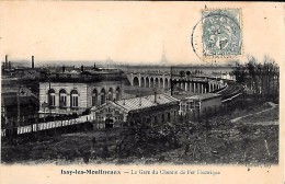 CARTE POSTALE ORIGINALE ANCIENNE : ISSY LES MOULINEAUX  LA GARE DU CHEMIN DE FER ELECTRIQUE  HAUTS DE SEINE (92) - Gares - Sans Trains