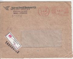 AMOUNT 1800, GIRESUN, RED MACHINE STAMPS ON REGISTERED COVER, 1988, TURKEY - Covers & Documents