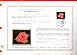 MONACO 1981 : DAP 1er Jour Nté / Soie (2600 Ex.) " 1er SALON INTERNATIONAL DE LA ROSE " N° YT 1297 1252. Parfait état. - Rose