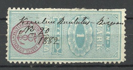 FINLAND FINNLAND Steuermarke Revenue Tax 1 Mk. O 1882 - Fiscali