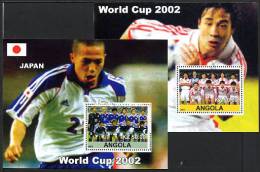 2002, COUPE MONDE FOOTBALL, EQUIPE JAPON Et CHINE, 2 Blocs Oblitérés. R1711 - Etichette Di Fantasia