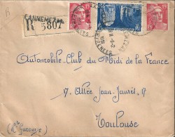 Enveloppe  - Cachet  Au  Départ   De   Lannemezan  ( 65 )    à  Destination  De  Toulouse  ( 31 )   En  R Noir N° 5807 - Cartas & Documentos